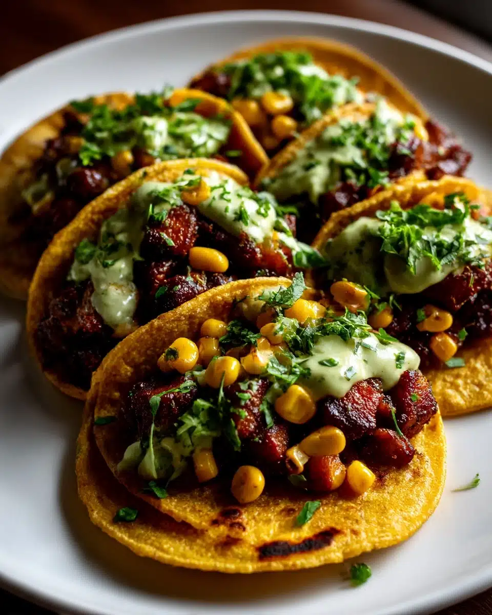 Smoky Beans & Greens Tacos with Aji Verde Recipe