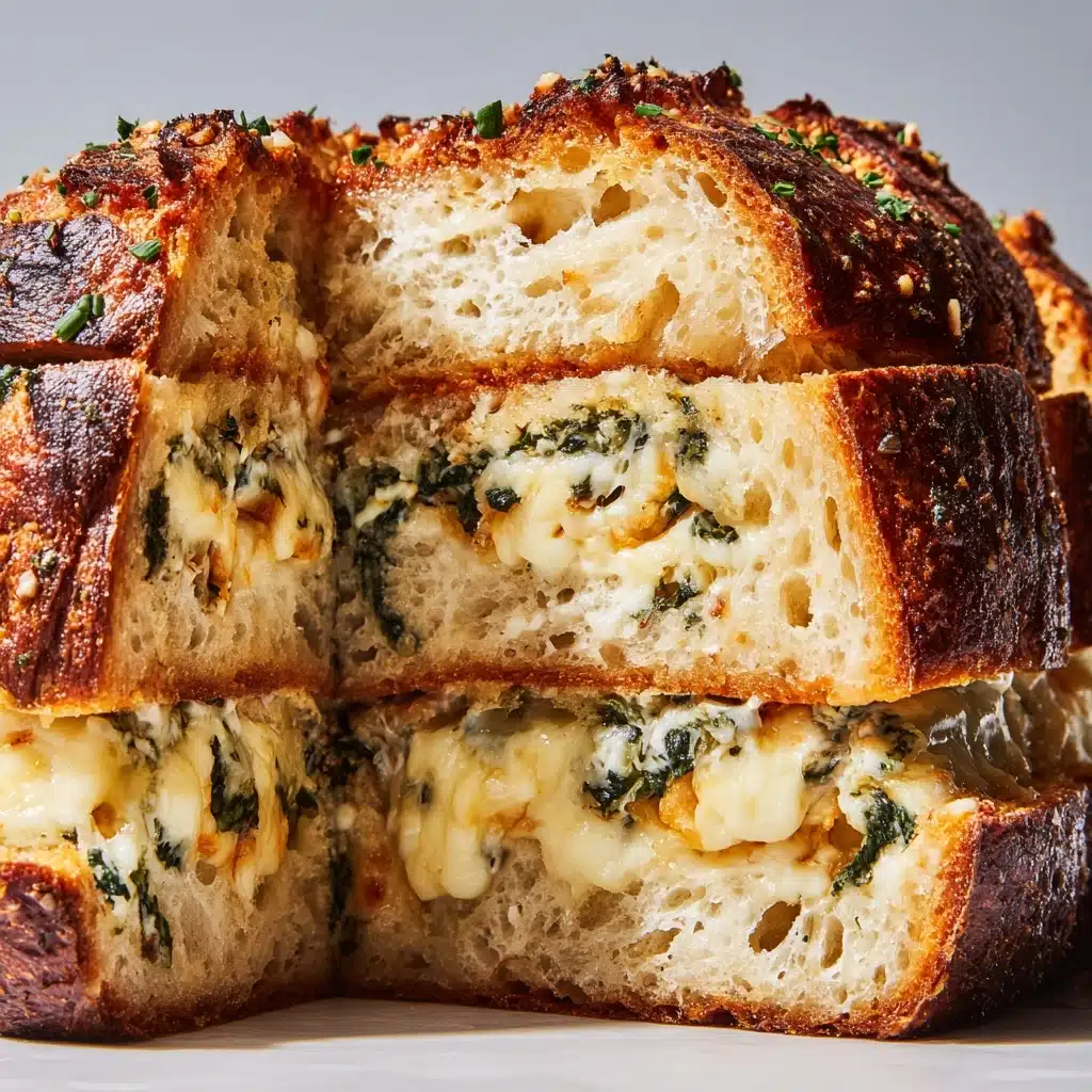 Cheesy Spinach Stuffed Bread Recipe - Recipe Image