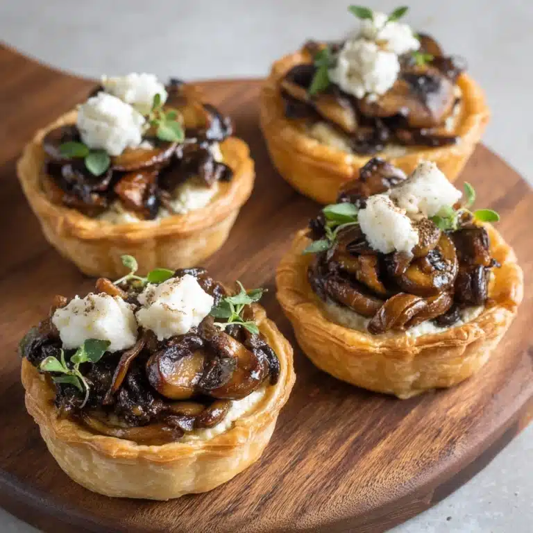 Mushroom Shallot and Herbed Goat Cheese Tarts Recipe