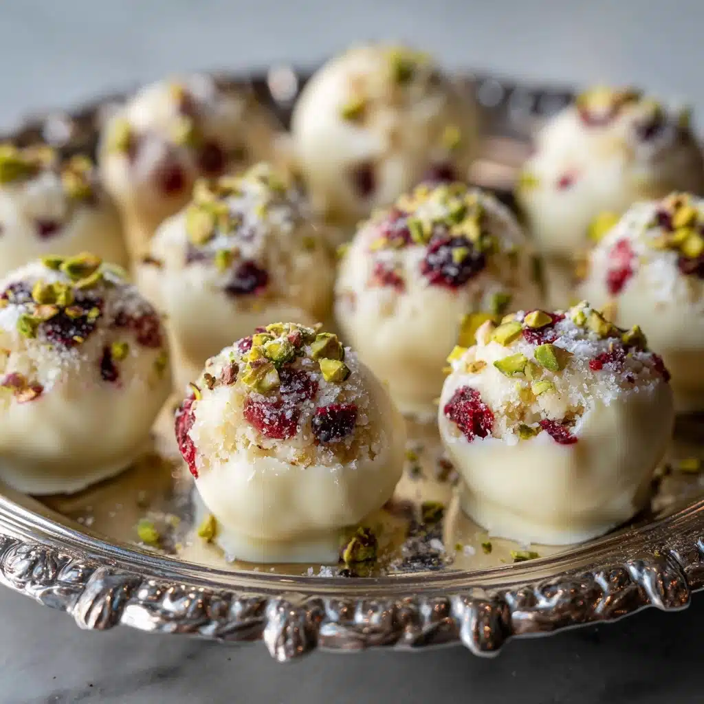 Cranberry Pistachio White Chocolate Truffles Recipe - Recipe Image