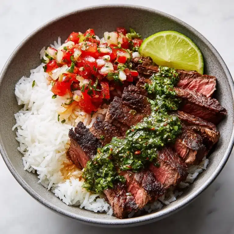 Skirt Steak Rice Bowls with Chimichurri Sauce Recipe