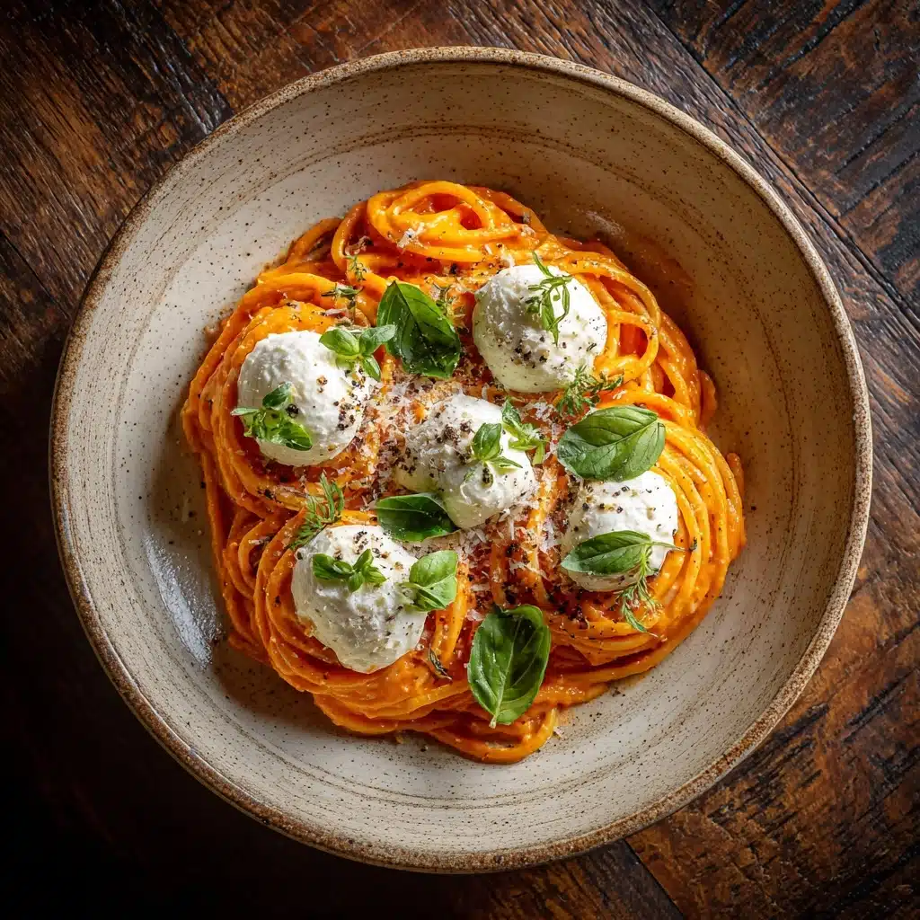 Creamy Red Pepper Pasta with Burrata & Herbs: An Incredible Ultimate Recipe