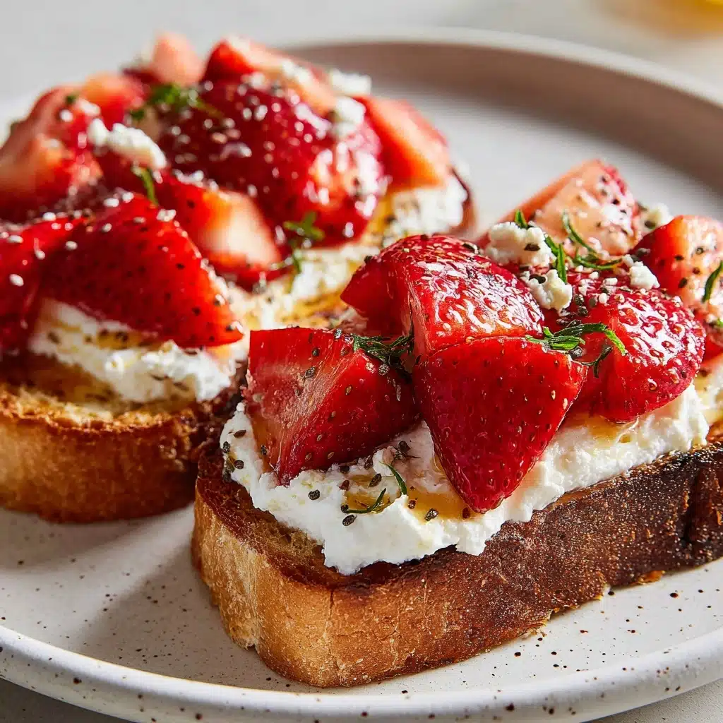 Roasted Strawberry Whipped Ricotta Toast Recipe - Recipe Image