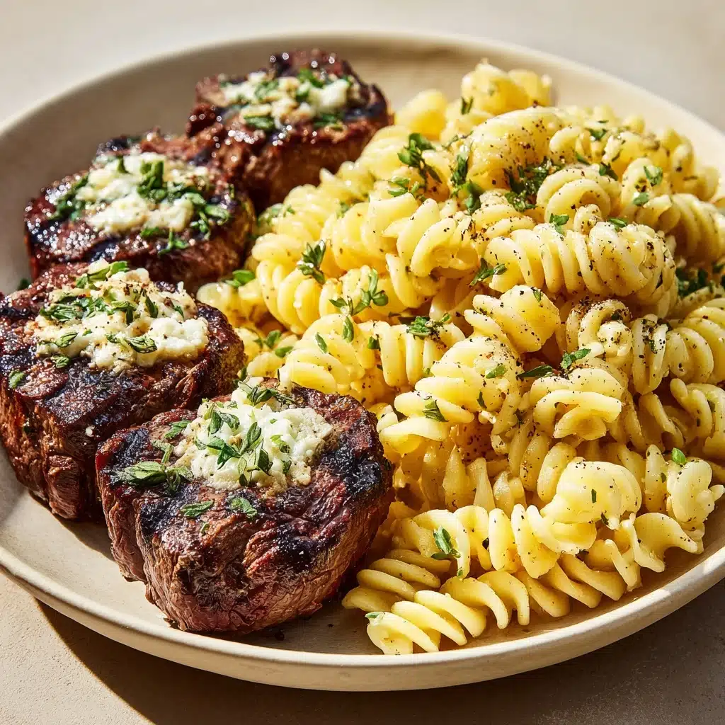 Garlic Butter Steak Bites & Cheesy Alfredo Twists! Recipe - Recipe Image