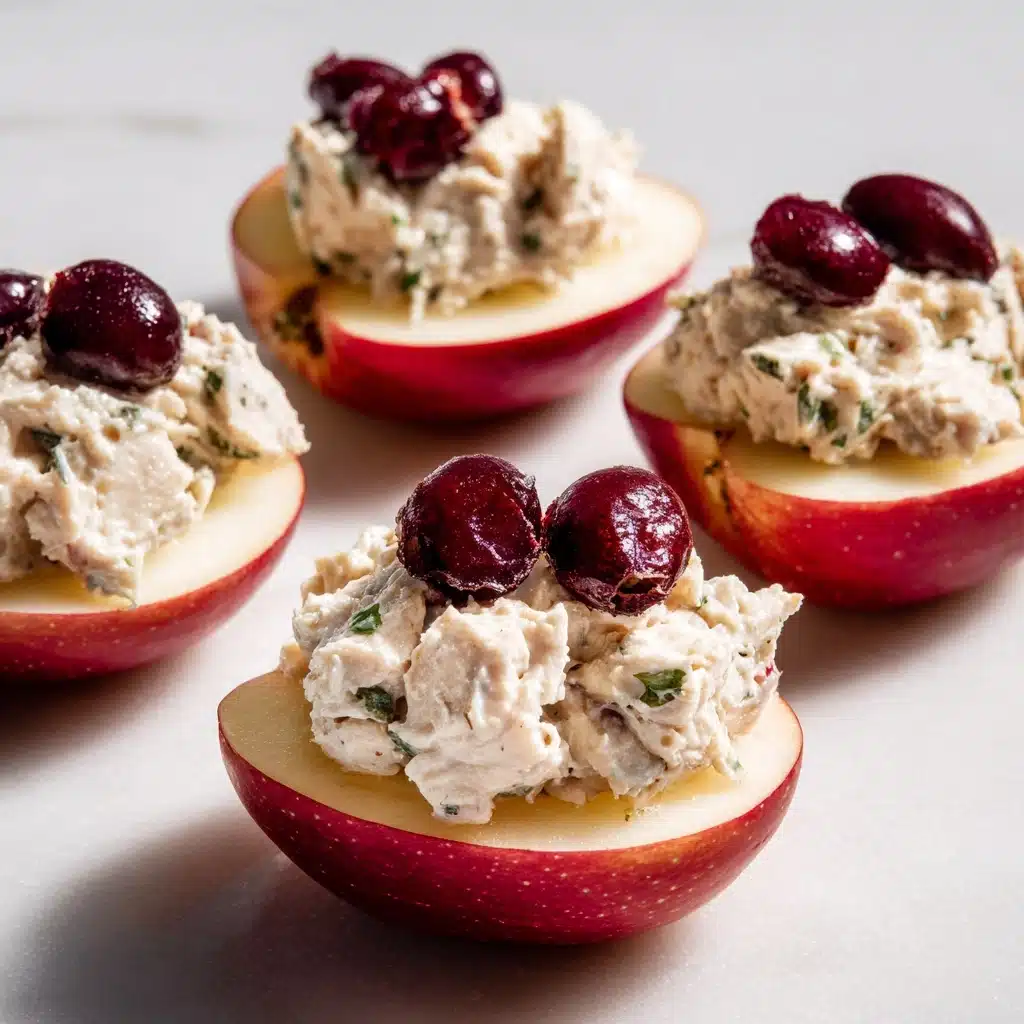 Cranberry Tuna Salad on Apple Slices Recipe - Recipe Image