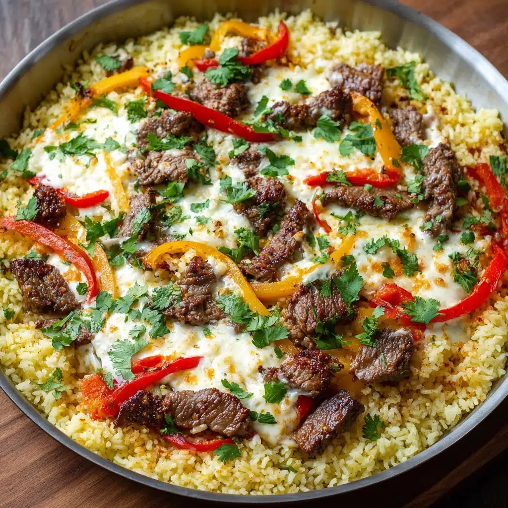 One Pan Steak Fajita and Rice Skillet Recipe - Recipe Image