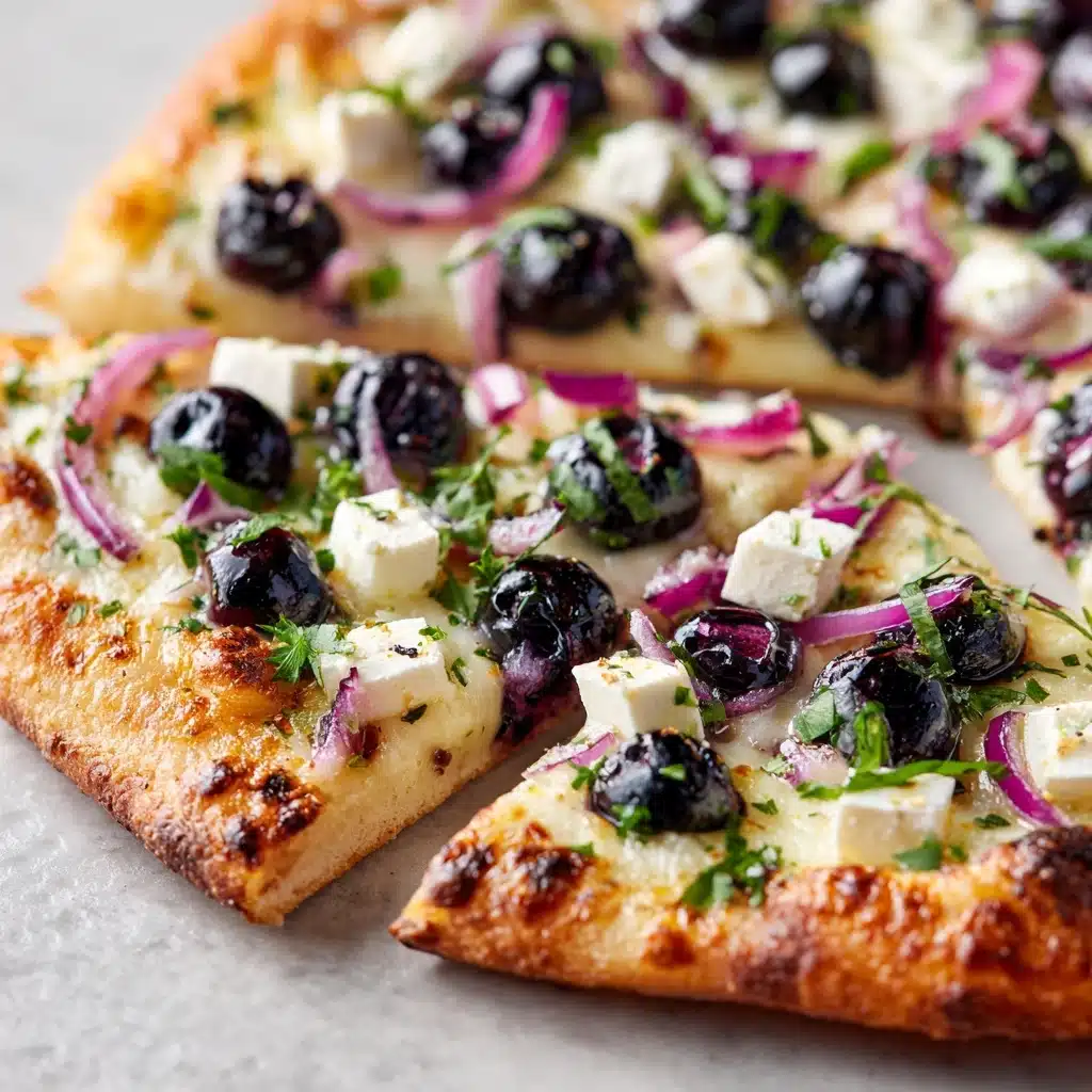 Blueberry Feta & Honey-Caramelized Onion Naan Pizza Recipe - Recipe Image