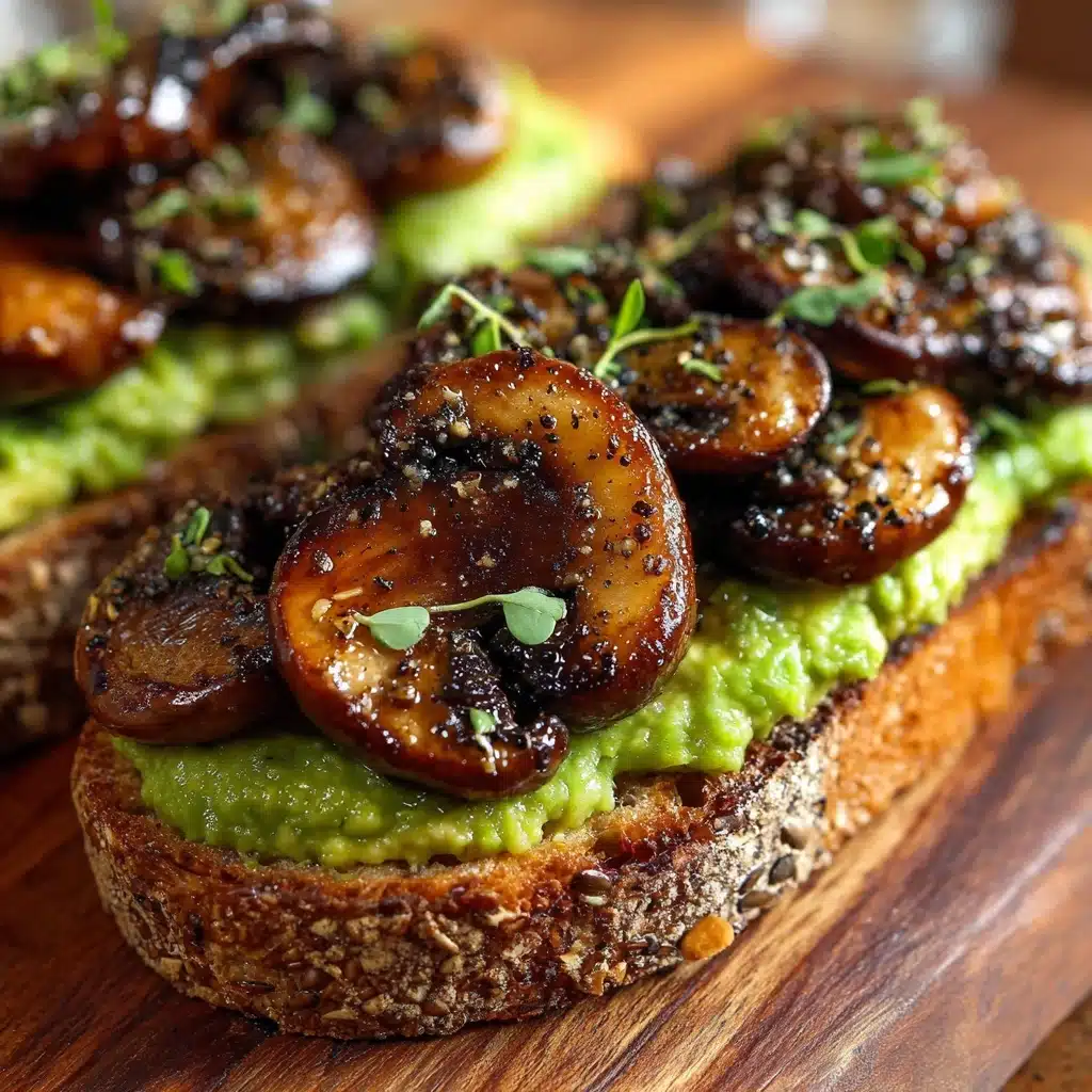 Avocado Garlicky Mushroom Toast Recipe - Recipe Image