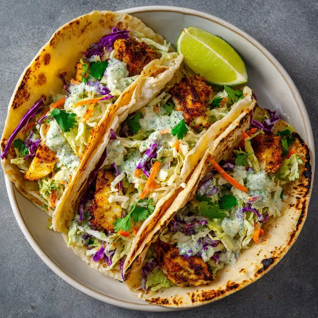 Crispy Fish Tacos with Cilantro Lime Slaw Recipe - Recipe Image
