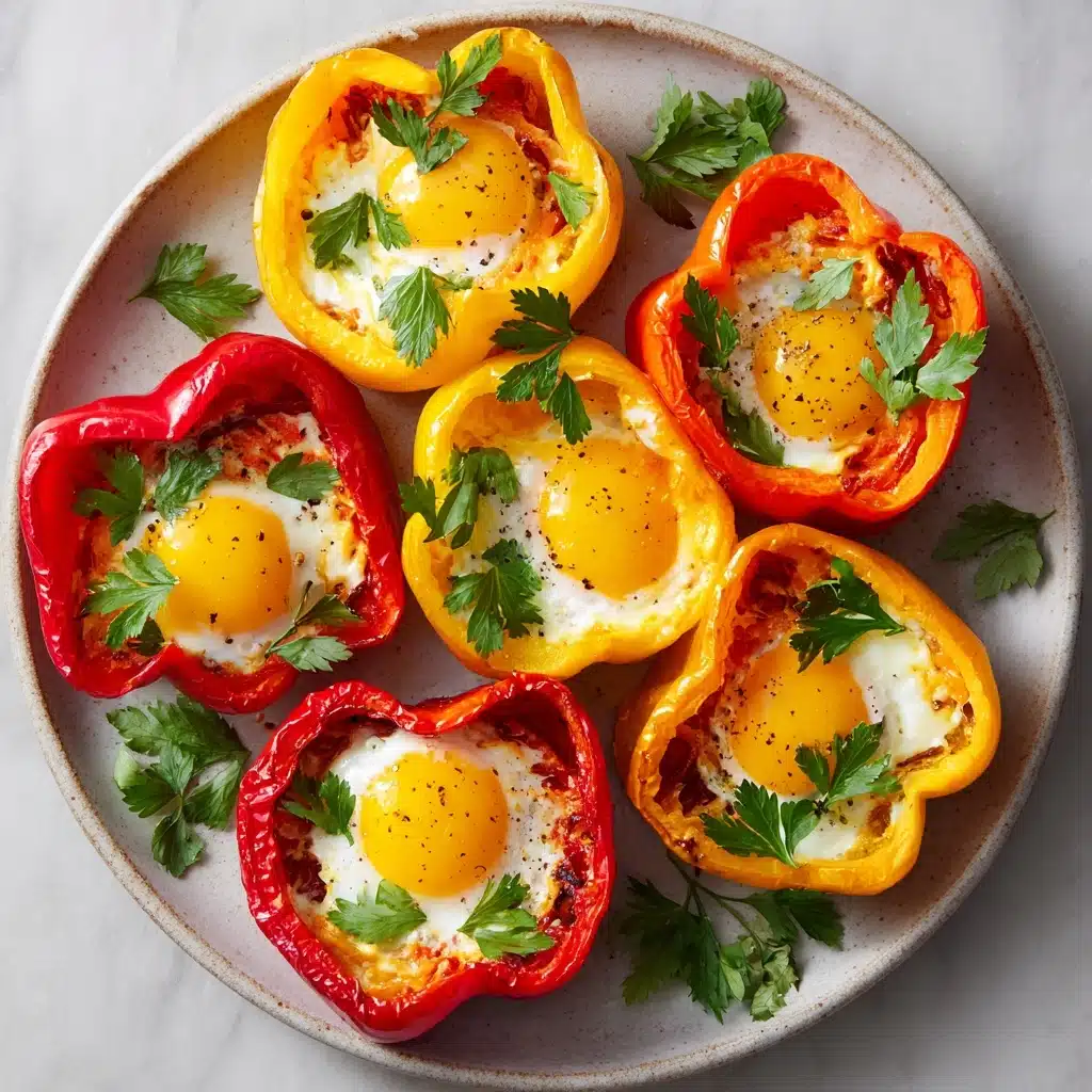 Baked Eggs in Bell Pepper Rings Recipe - Recipe Image