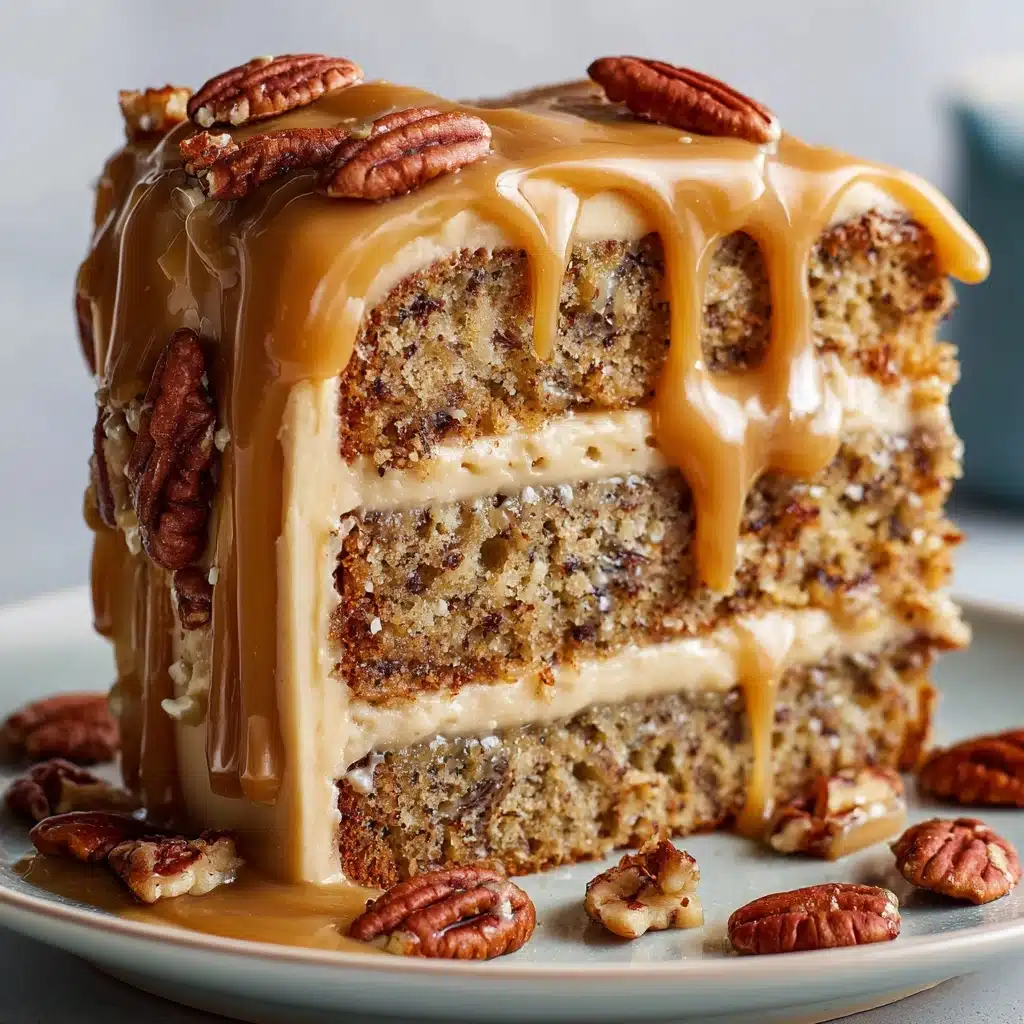 Banana Pecan Caramel Cake Recipe - Recipe Image