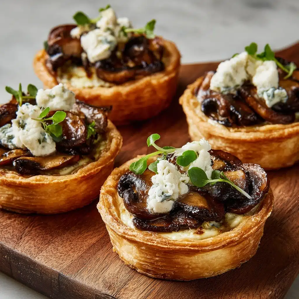 Mushroom Shallot and Herbed Goat Cheese Tarts Recipe - Recipe Image