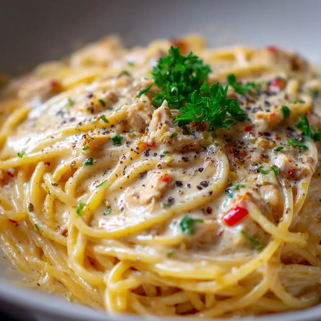 Creamy Crockpot Chicken Spaghetti Recipe - Recipe Image