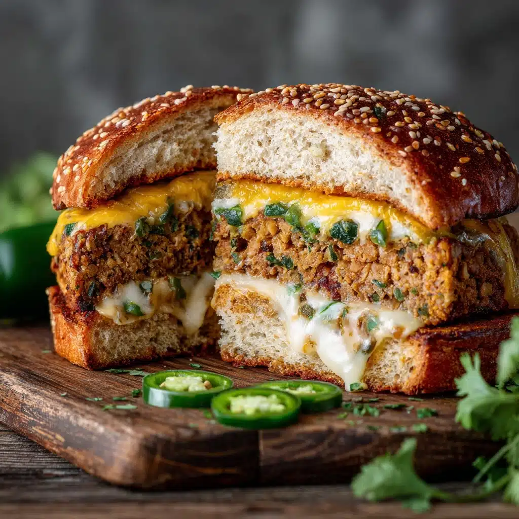 Jalapeño Popper Stuffed Black Bean Burgers Recipe - Recipe Image
