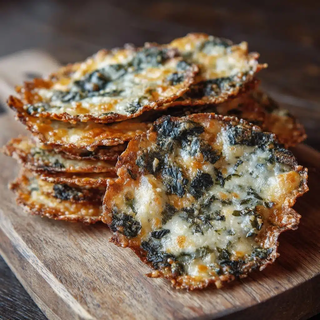 Spinach Dip Cheese Crisps Recipe - Recipe Image