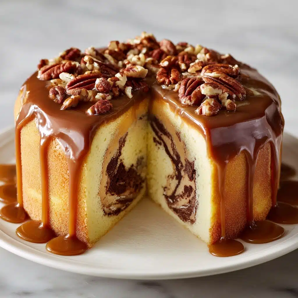 Pecan Caramel Cinnamon Roll Cream Cheese Pound Cake Recipe - Recipe Image