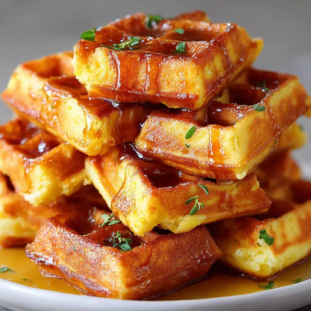 Cornbread Waffle Bites with Smoked Gouda and Honey Recipe - Recipe Image