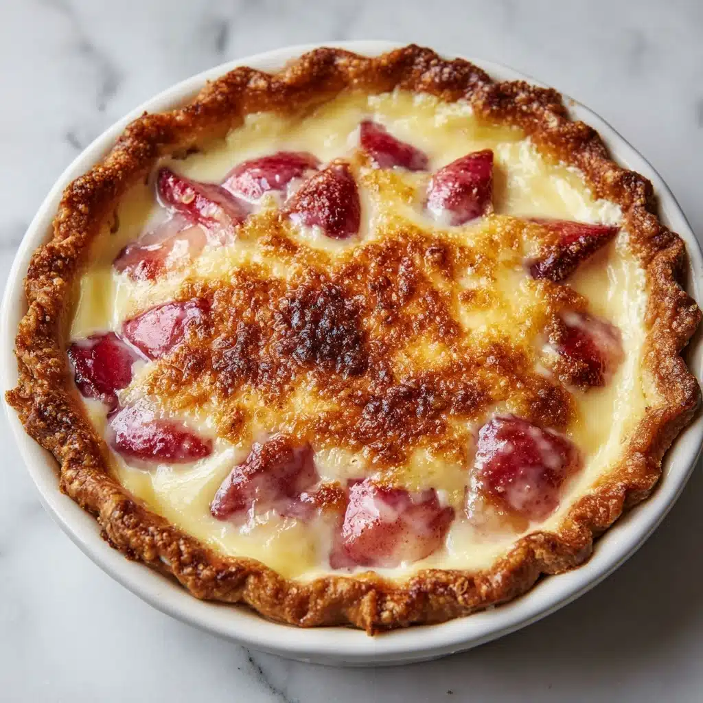 Crustless Rhubarb Custard Pie Recipe - Recipe Image