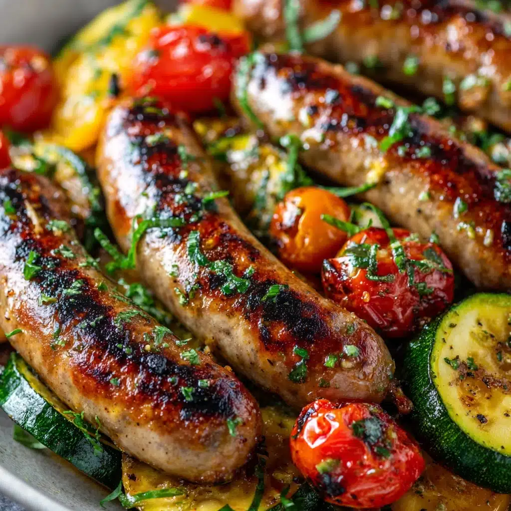 Chicken Sausages with Zucchini, Tomatoes & Pasta Recipe - Recipe Image