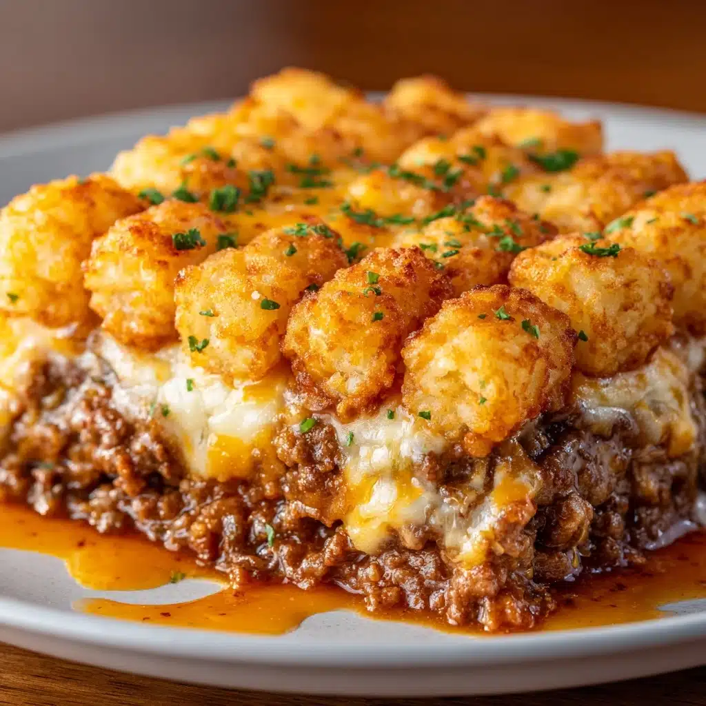 Cheesy Tater Tot Meatloaf Casserole Recipe - Recipe Image