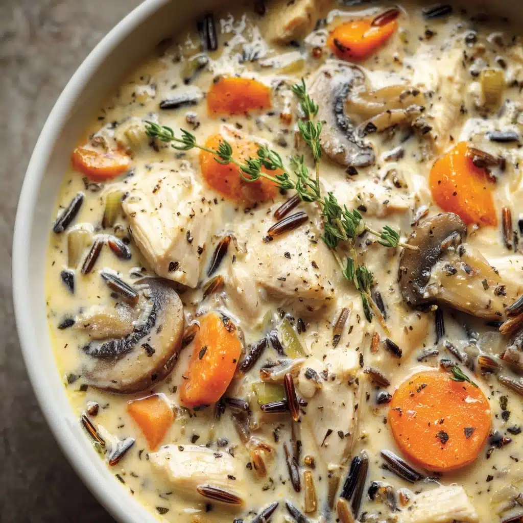 Creamy Mushroom Chicken and Wild Rice Soup Recipe - Recipe Image