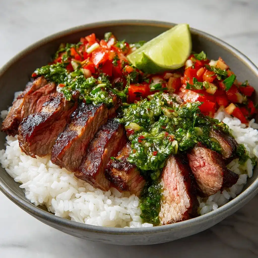Skirt Steak Rice Bowls with Chimichurri Sauce Recipe - Recipe Image