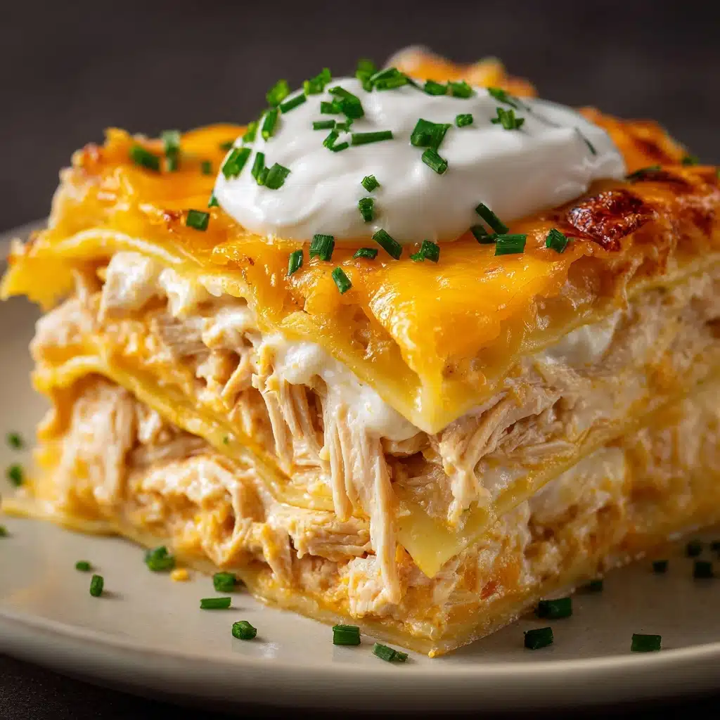 Cheesy Buffalo Chicken Lasagna with Ranch Drizzle Recipe - Recipe Image