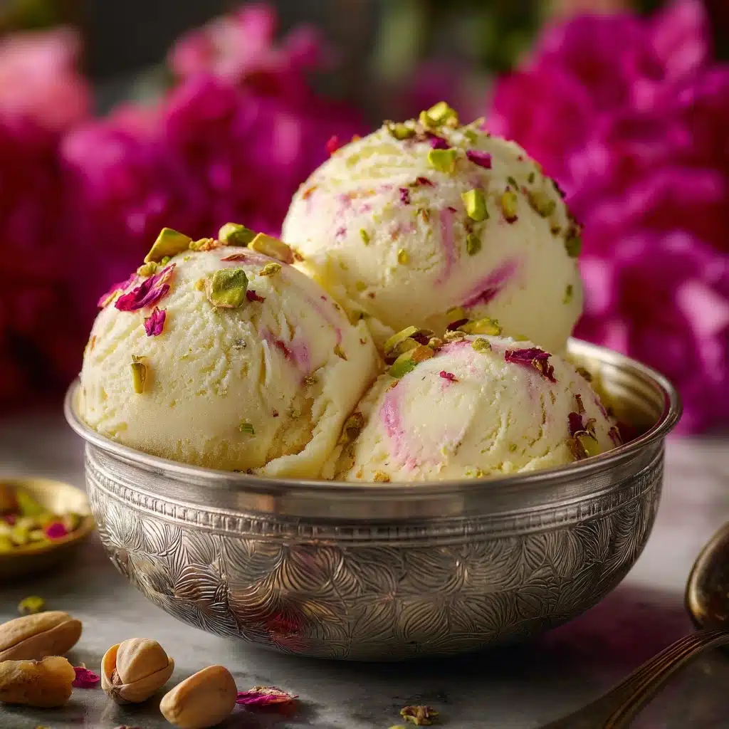 Rose Pistachio Cheesecake Ice Cream Recipe