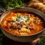 Beef & Tomato Macaroni Soup Recipe