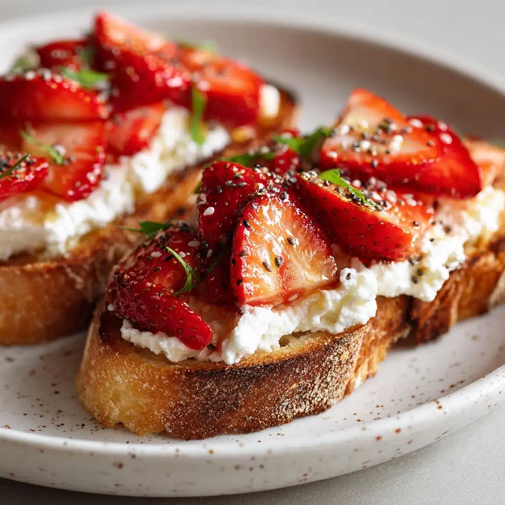 Roasted Strawberry Whipped Ricotta Toast Recipe