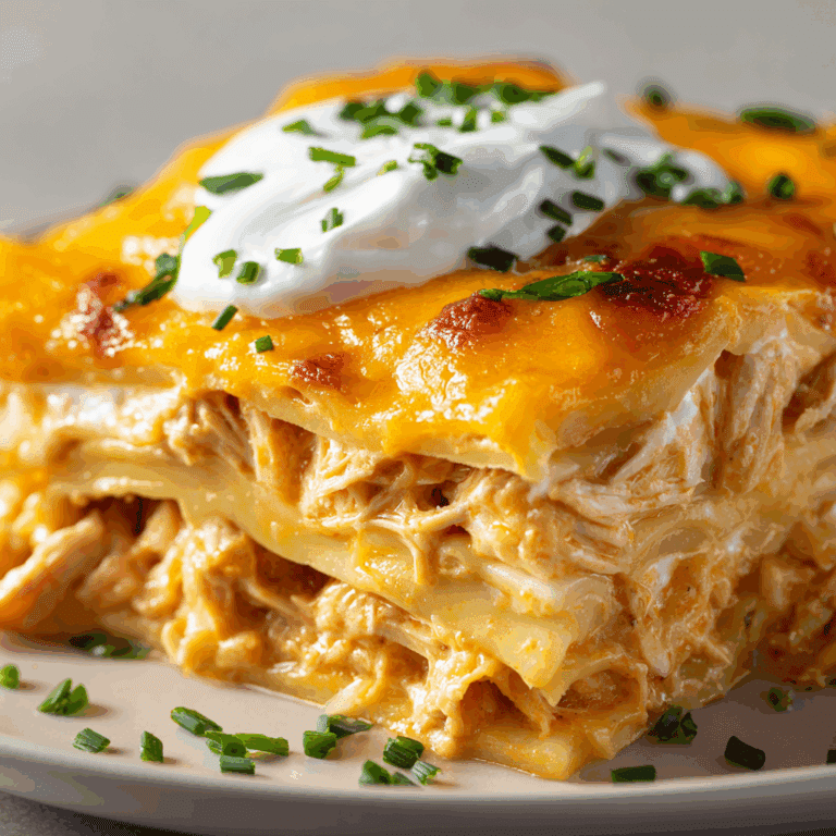 Cheesy Buffalo Chicken Lasagna with Ranch Drizzle Recipe