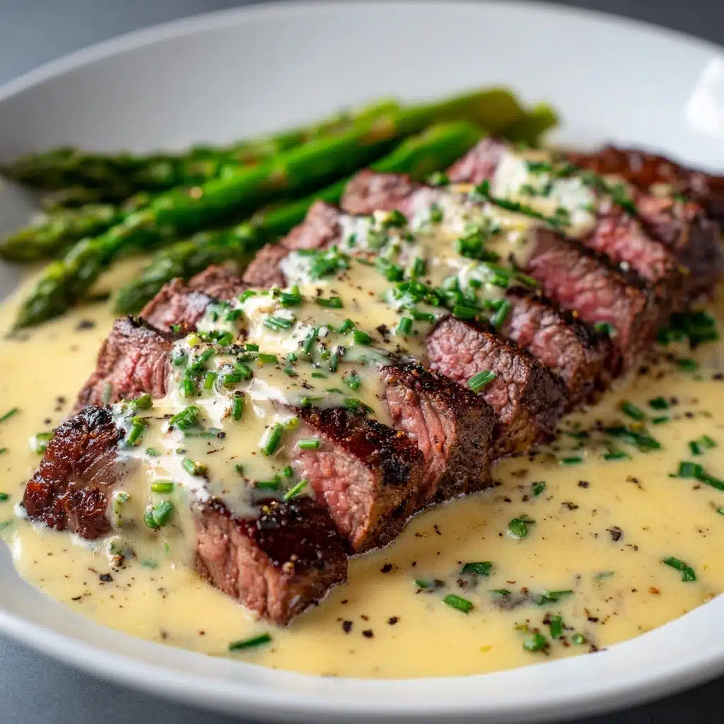 Juicy Steak with Creamy Garlic Sauce Recipe