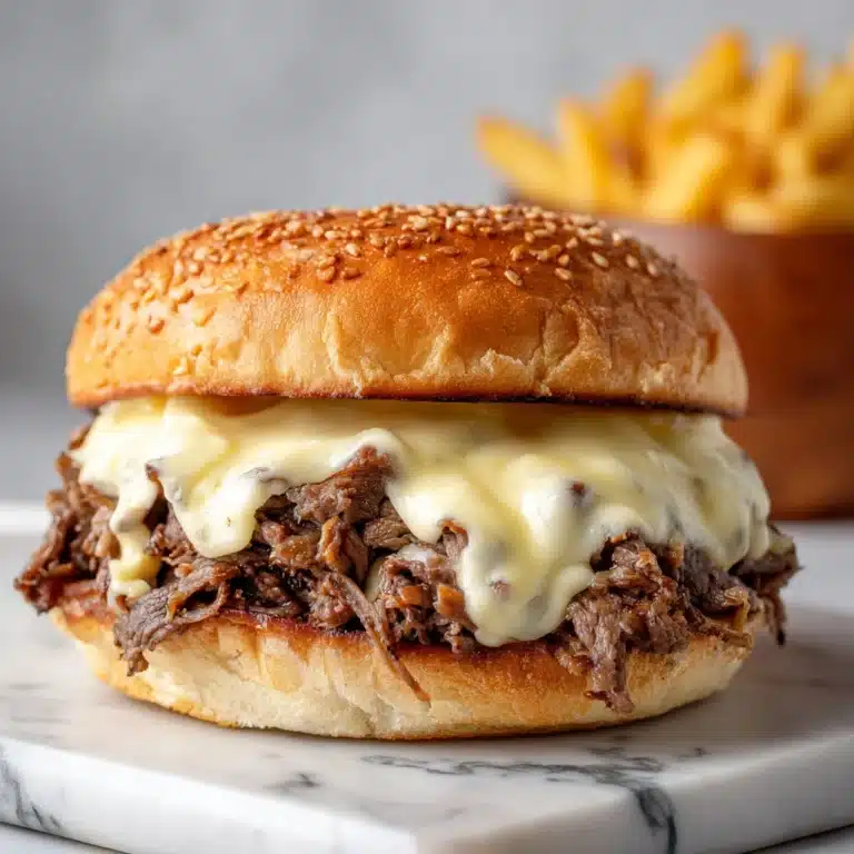 Instant Pot Beef and Cheddar Sandwiches with Spicy Cheese Sauce Recipe