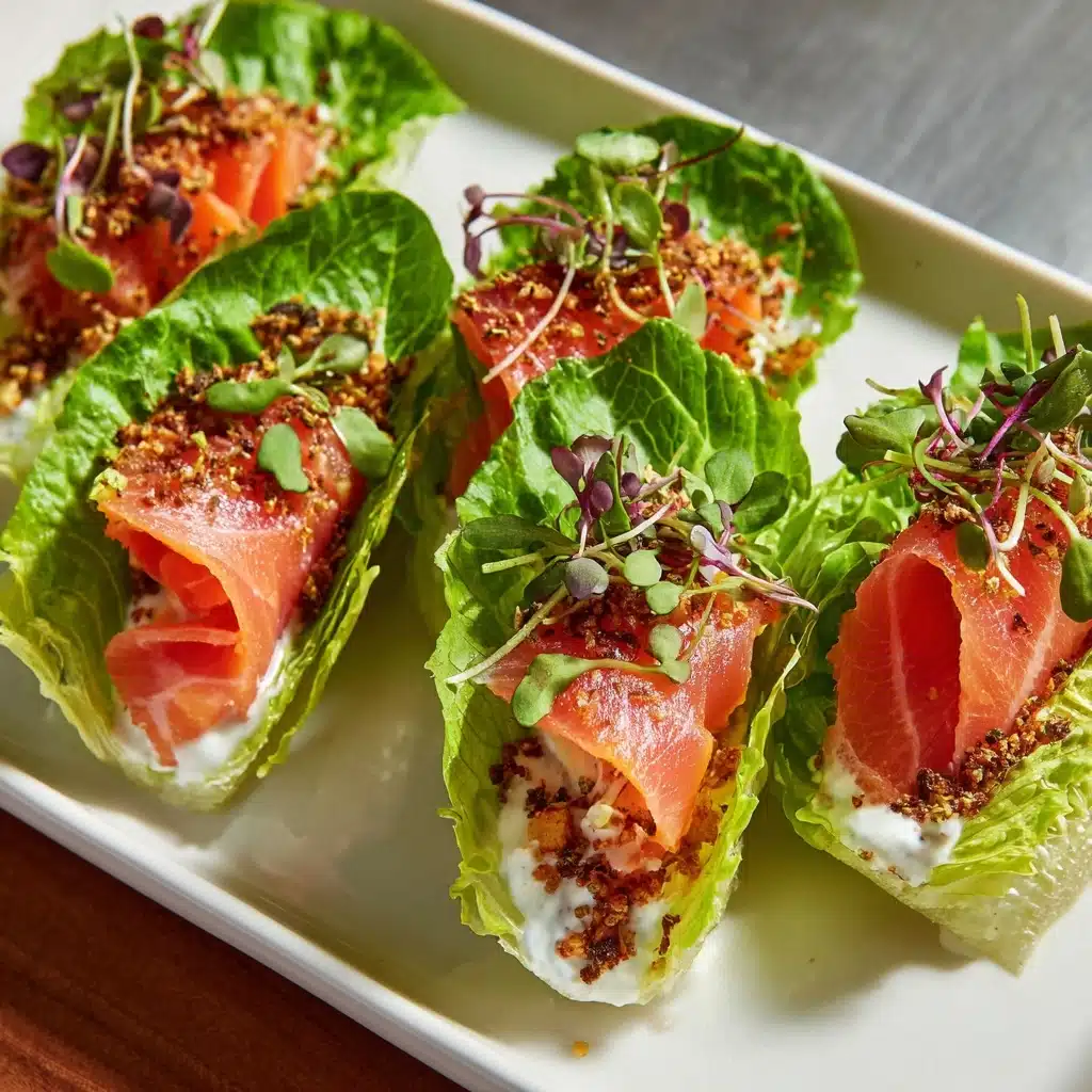 Smoky Salmon Caesar Lettuce Wraps Recipe