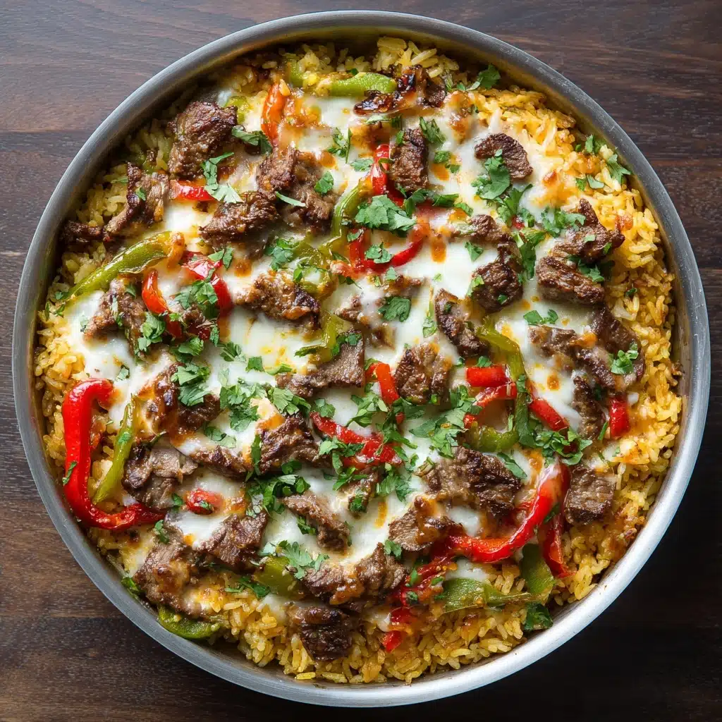 One Pan Steak Fajita and Rice Skillet Recipe - Recipe Image