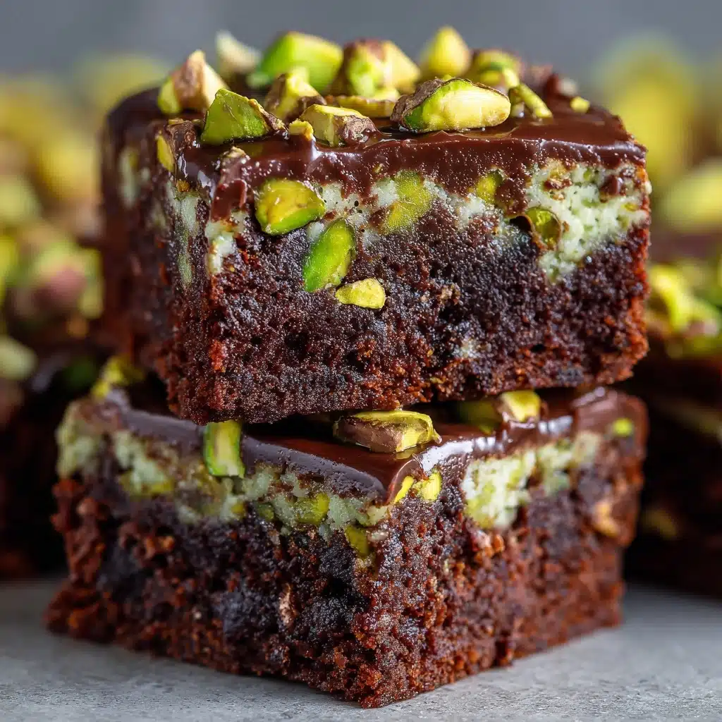Pistachio Kunafa Brownies Recipe - Recipe Image