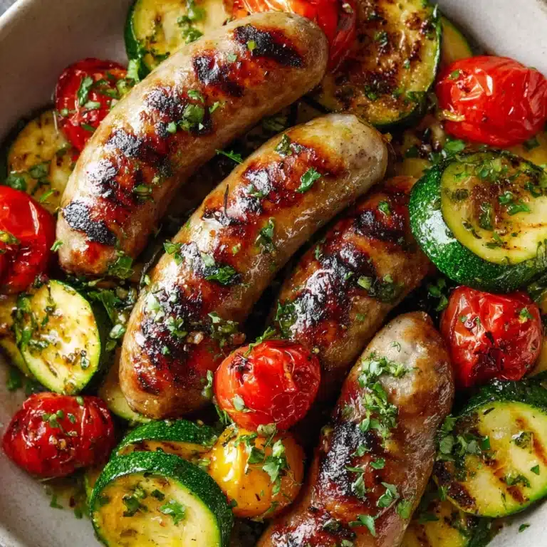 Chicken Sausages with Zucchini, Tomatoes & Pasta Recipe