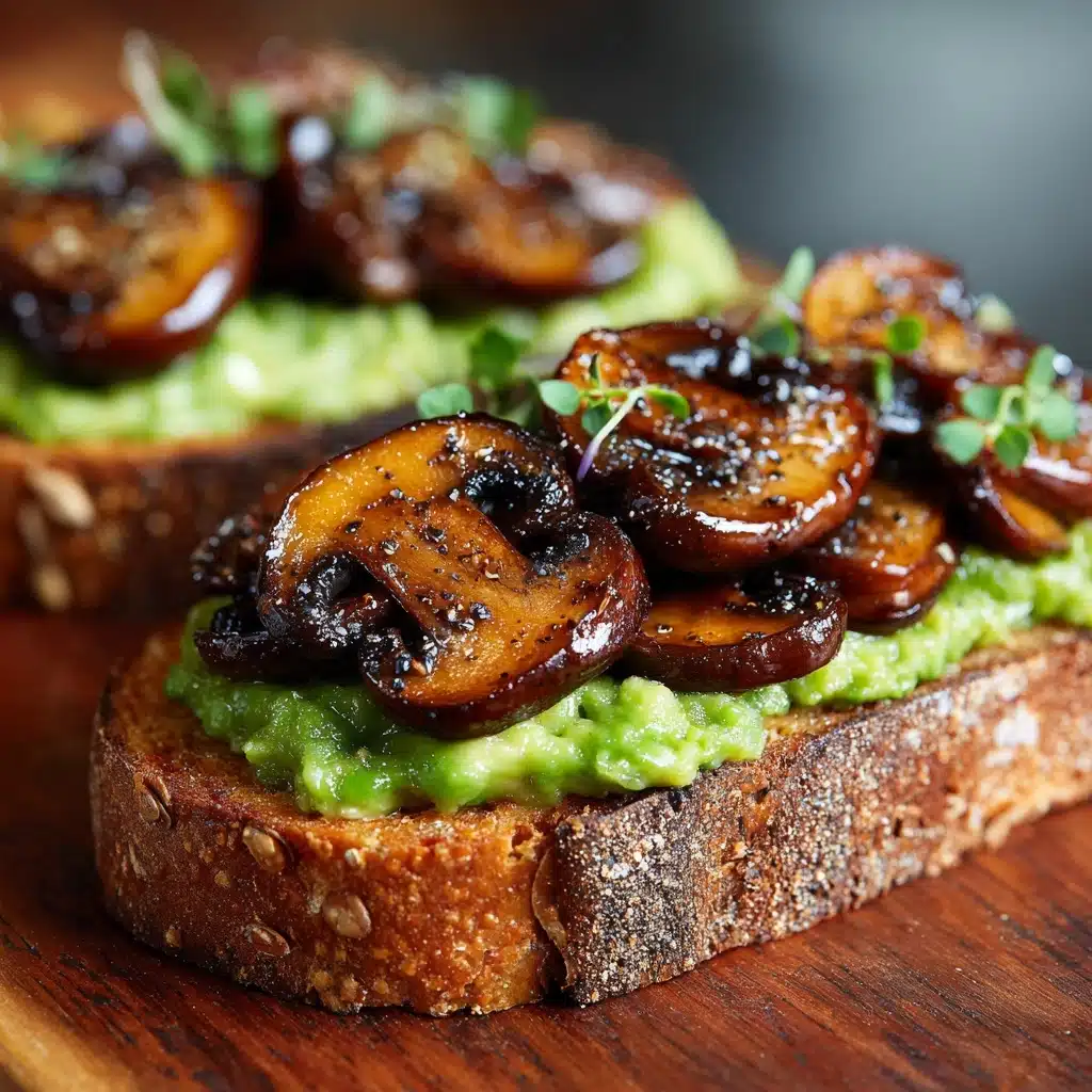 Avocado Garlicky Mushroom Toast Recipe - Recipe Image