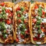 Shredded Chicken Tacos with Creamy Chimichurri Sauce Recipe