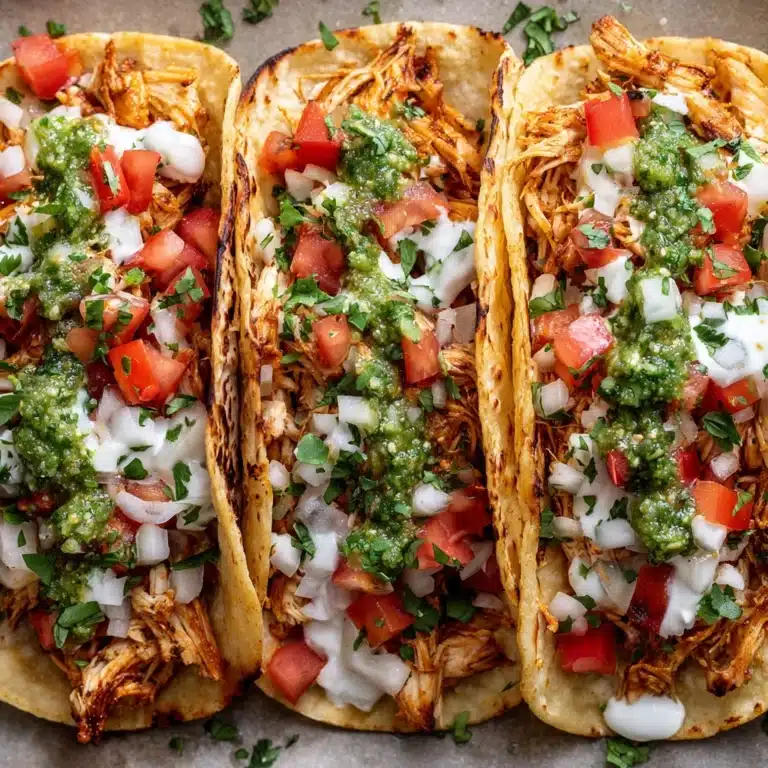 Shredded Chicken Tacos with Creamy Chimichurri Sauce Recipe