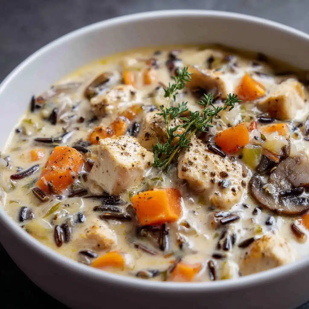 Creamy Mushroom Chicken and Wild Rice Soup Recipe - Recipe Image