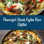 One Pan Steak Fajita and Rice Skillet Recipe