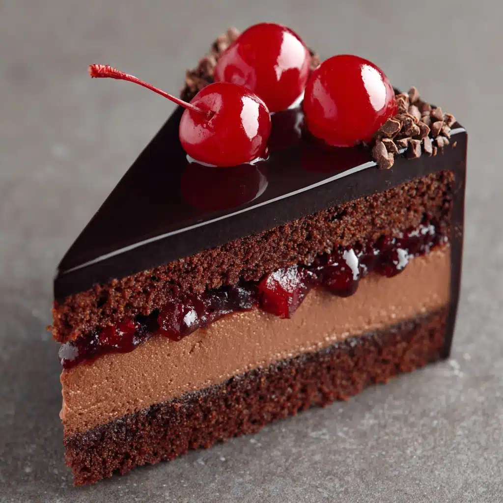 Decadent Black Forest Cheesecake Cake Recipe - Recipe Image