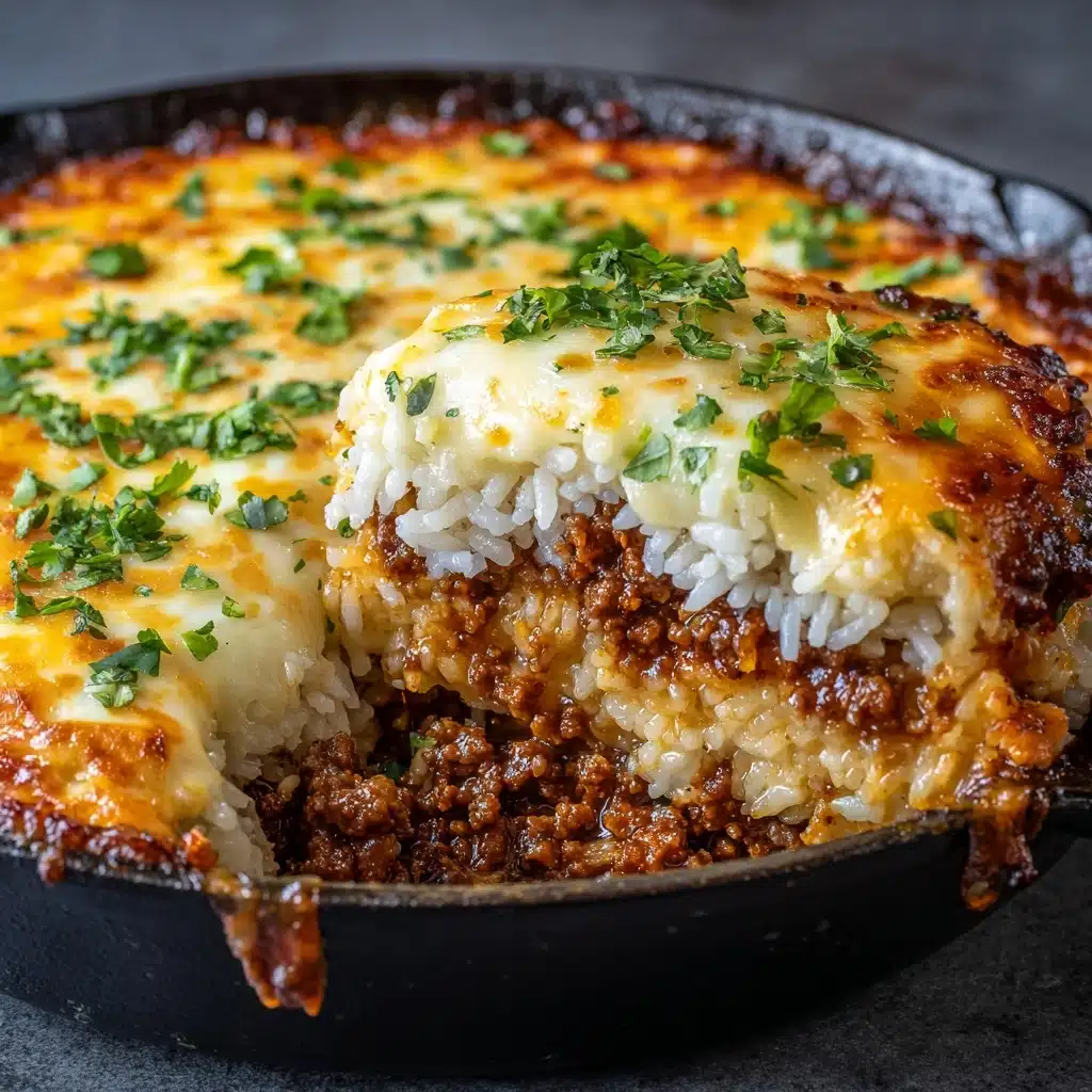 Cheesy Ground Beef and Rice Casserole Recipe - Recipe Image
