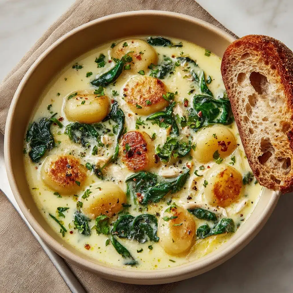 Creamy Chicken Gnocchi Soup with Garlic Recipe - Recipe Image