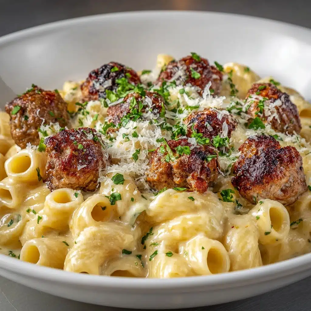 Garlic Butter Sausage Bites with Pasta Recipe - Recipe Image