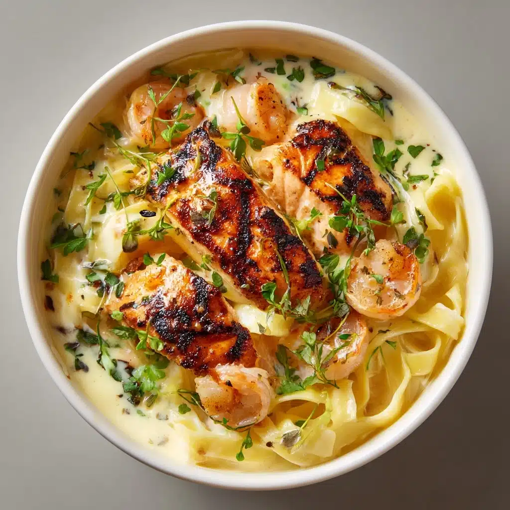 Salmon and Shrimp Alfredo with a Twist Recipe - Recipe Image