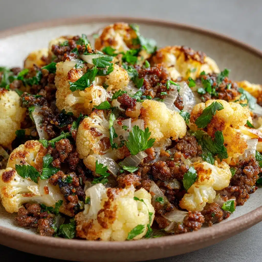 Garlic Butter Ground Turkey with Cauliflower Skillet Recipe - Recipe Image