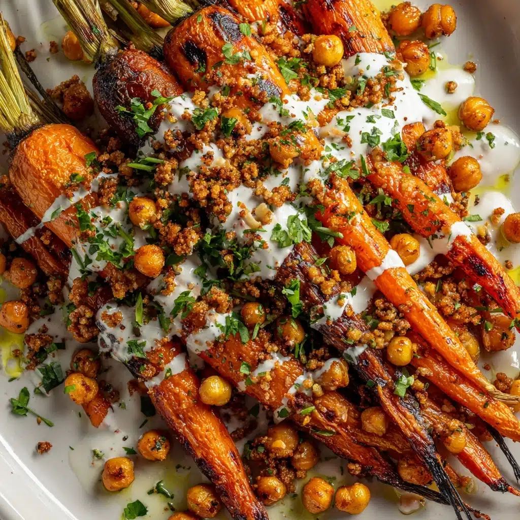 Spicy Maple Roast Carrots with Crispy Chickpeas and Yogurt Sauce Recipe - Recipe Image
