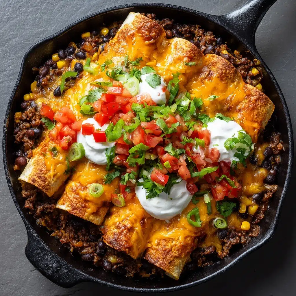 Beef Skillet Enchiladas (Easy One-Pan Recipe) Recipe - Recipe Image